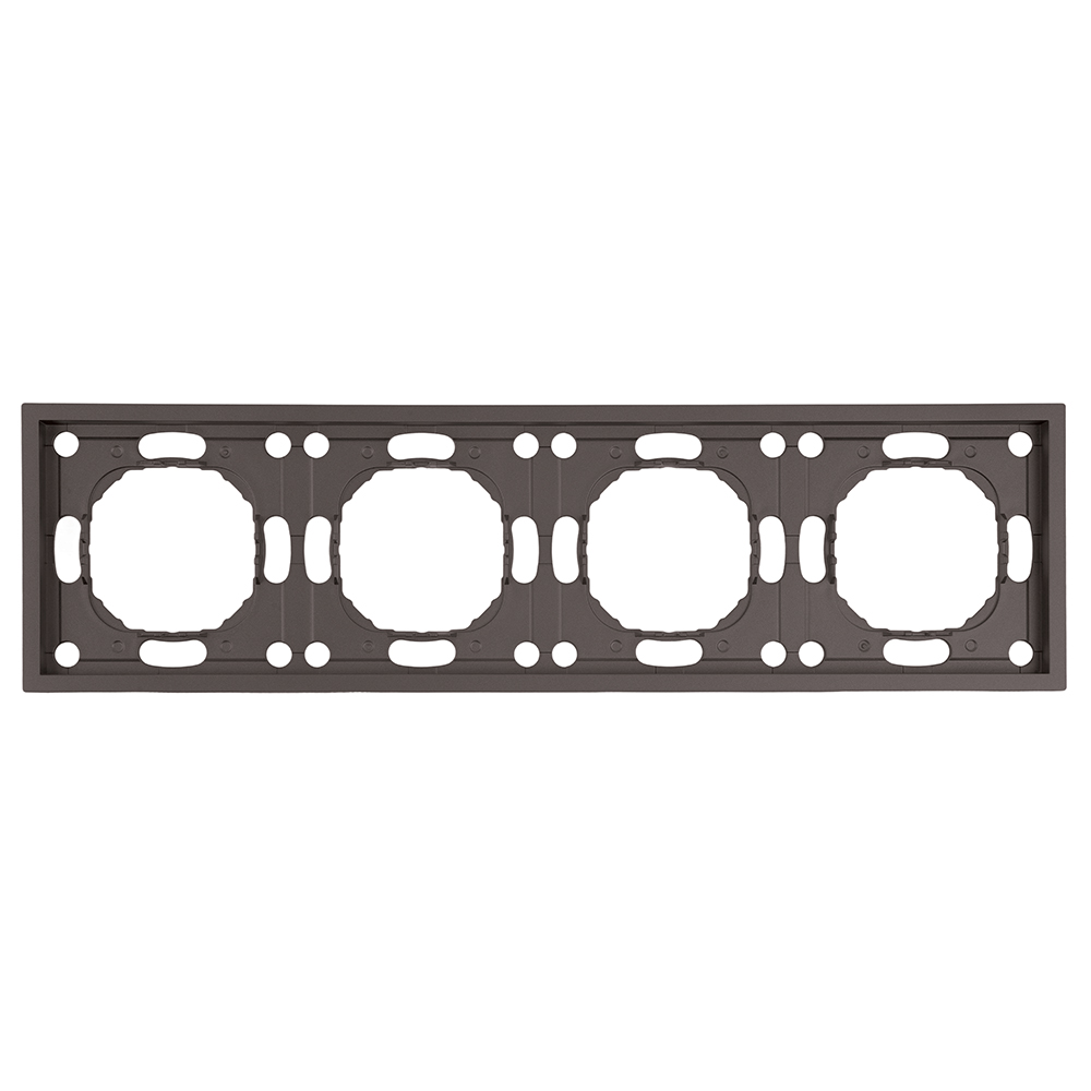 Рамка 4-местная, серия Эмили, PFR00-5004-09,  антрацит, soft touch