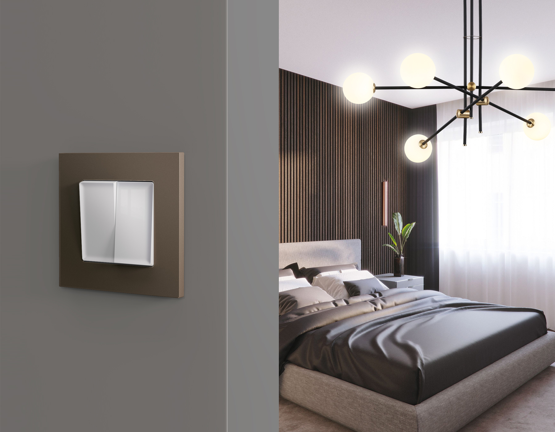 AF250634 Рамка ALFA Qubi (Темная бронза матовый) 4-ая