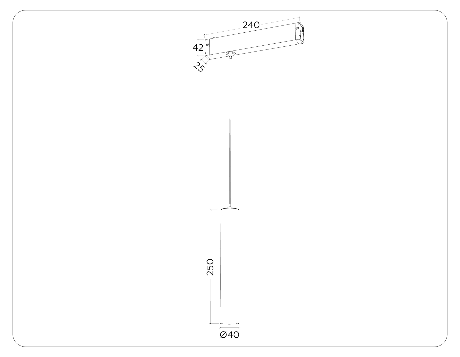 Светильник для Magnetic 220V GL1431 WH белый IP20 10W 3000K-6400K 24° D35*240 H1500 (Без ПДУ)димм.уп