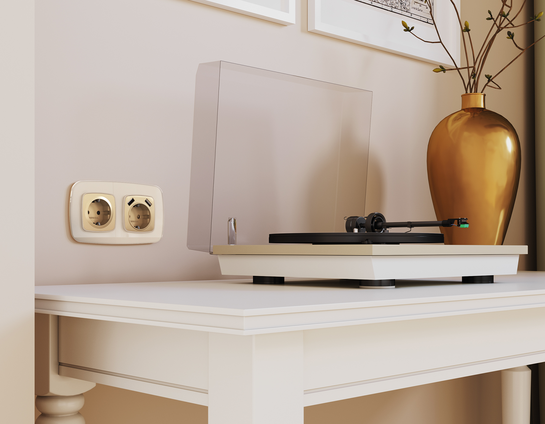 OF350303 Рамка OMEGA Radian (Бежевый Стекло закаленное натуральное) 3-ая