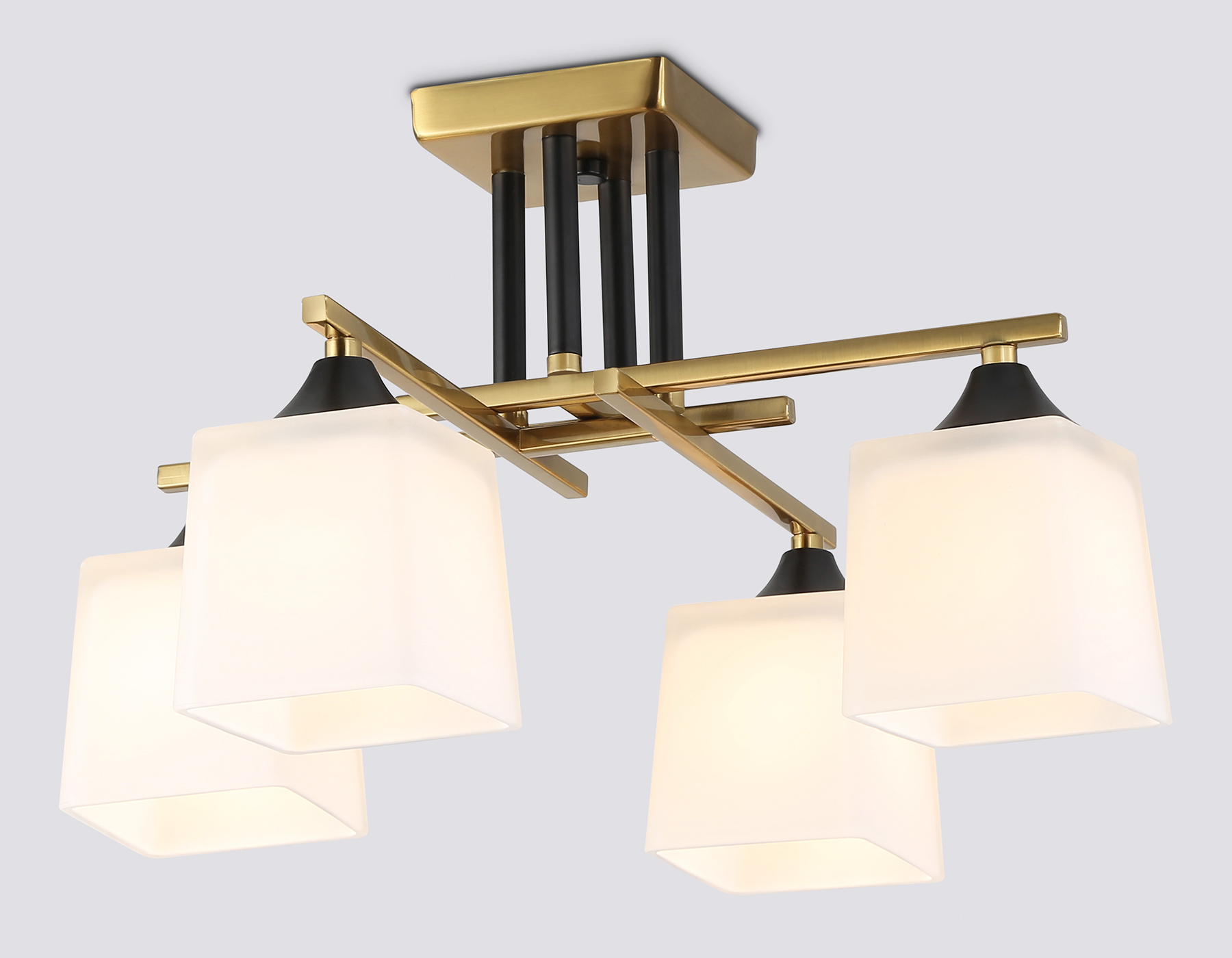 Люстра на штанге AMBRELLA TR303042/4 CP медь E27/4 max 60W 420*420*260 со стеклянными плафонами 