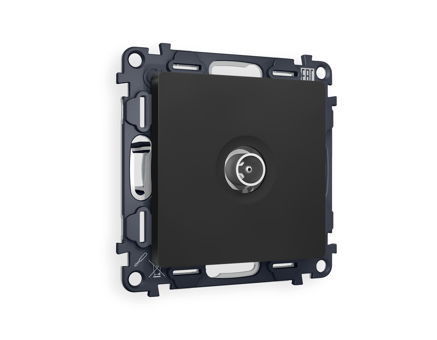 MA813030 Комплект механизма TV розетки прох ALFA Черный матовый 5-1000 MHz 4dB QUANT(AP8130,VM211)