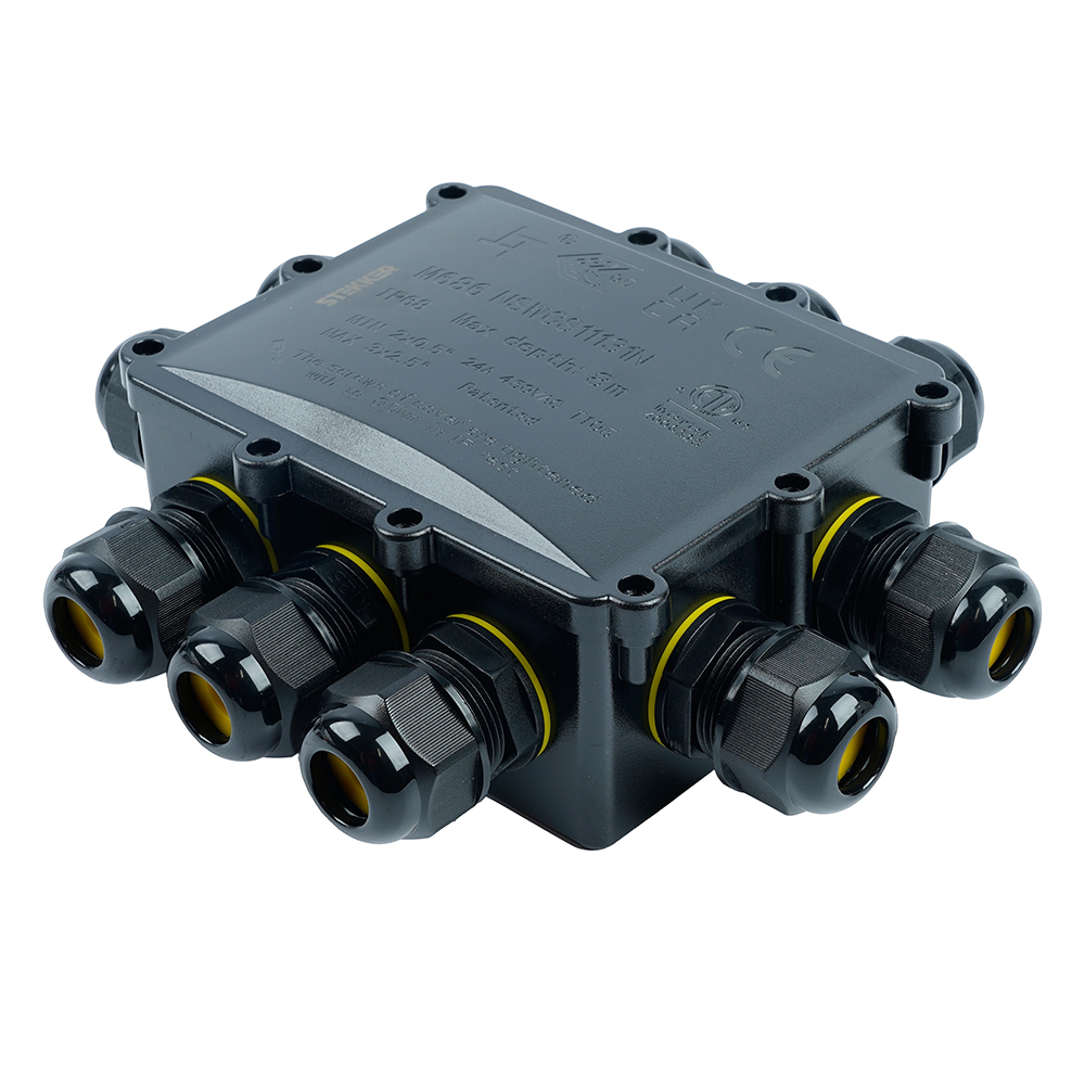 Коробка распределительная водонепрониц. S-10 вых. с 4-конт. коннектором, 450V, 183*163.1*59.4, LD554