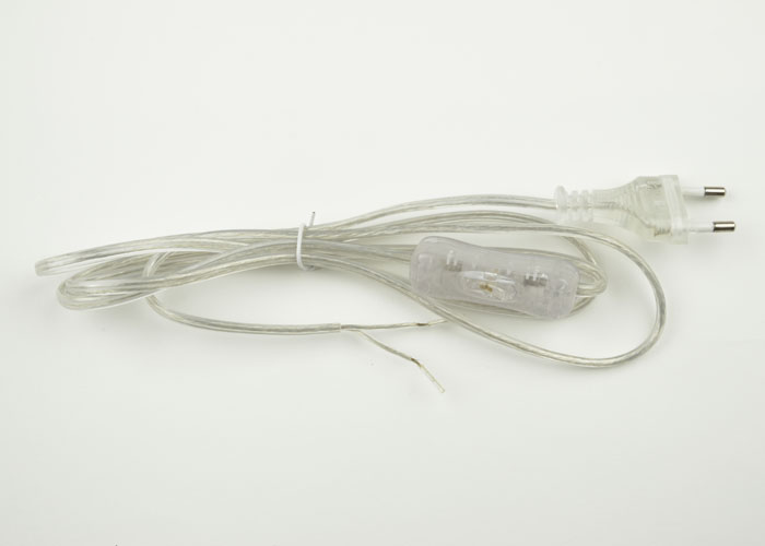 Сетевой шнур UNIEL UCX-C11/02A-170 CLEAR с вилкой и выкл. 2А, 500Вт, 1,7м. Прозрачный.