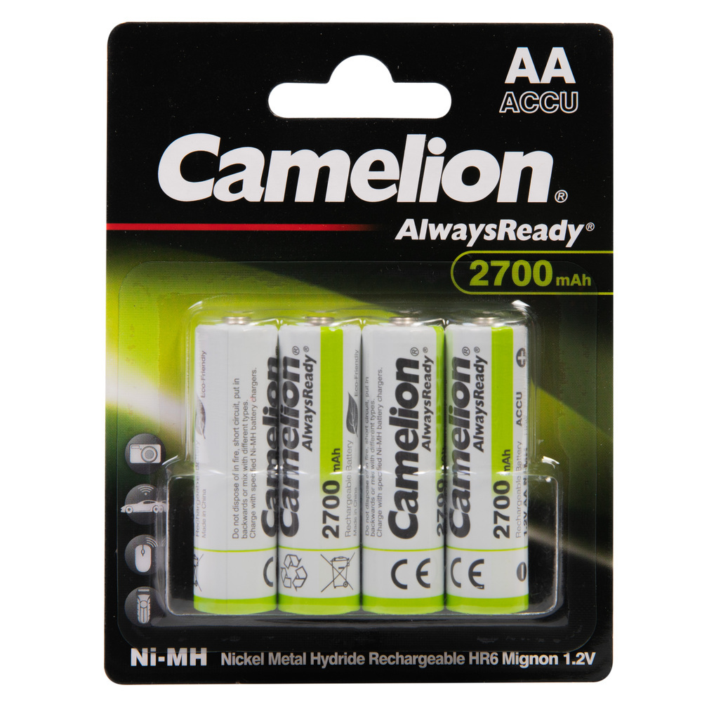 Camelion Always Ready AA-2700mAh Ni-Mh BL-4 (NH-AA2700ARBP4, аккумулятор,1.2В)