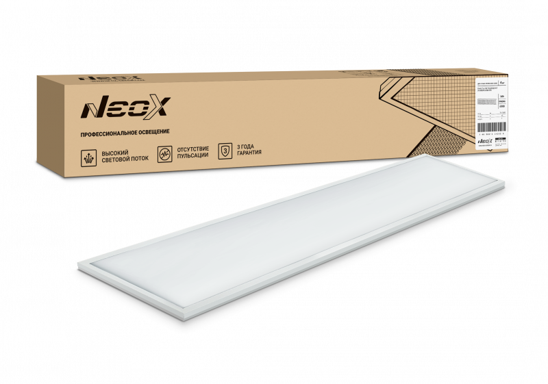Панель светодиодная универсальная NEOX ДВО-01 3665-ПРИЗМА 36Вт 230В 6500K 180х1200х19мм (4)