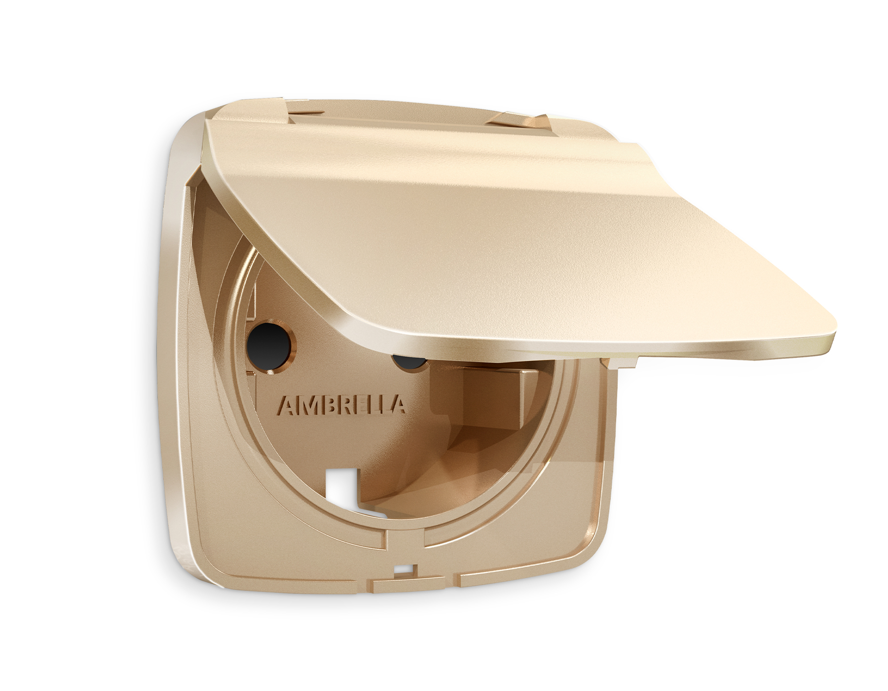 OP6080 Лицевая панель OMEGA (Шампань) для электр розетки с/з со шторками и защ.крыш IP44 QUANT 