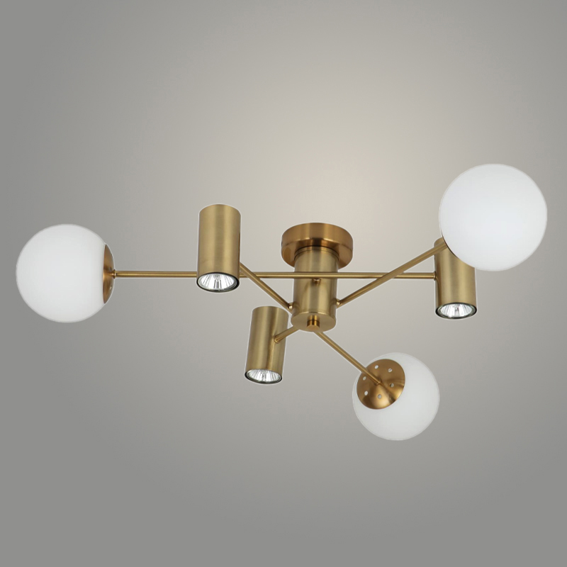 Люстра 74585/3+3 COP+WT медь/белый 3x40W E27+3x7W GU10 d800 h160, GNV24