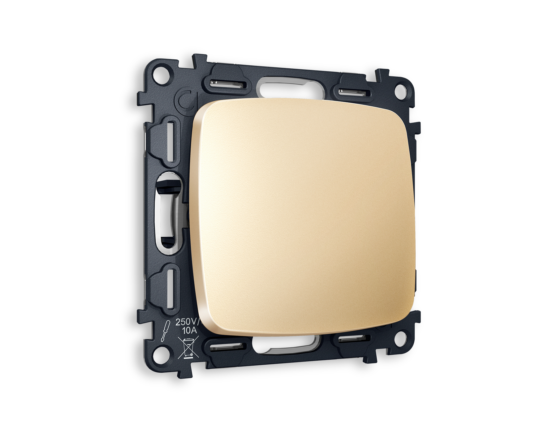 MO601020 Комплект механизма 1-кл проходного выключателя OMEGA Шампань QUANT (OP6010, VM105)