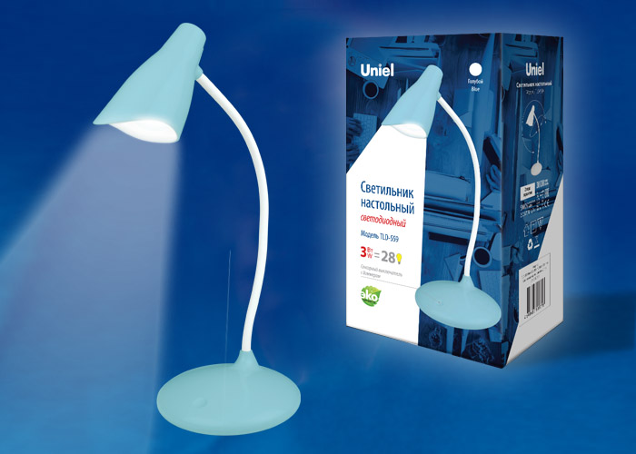 Светильник настольный UNIEL TLD-559 Blue/LED/280Lm/5000K/Dimmer