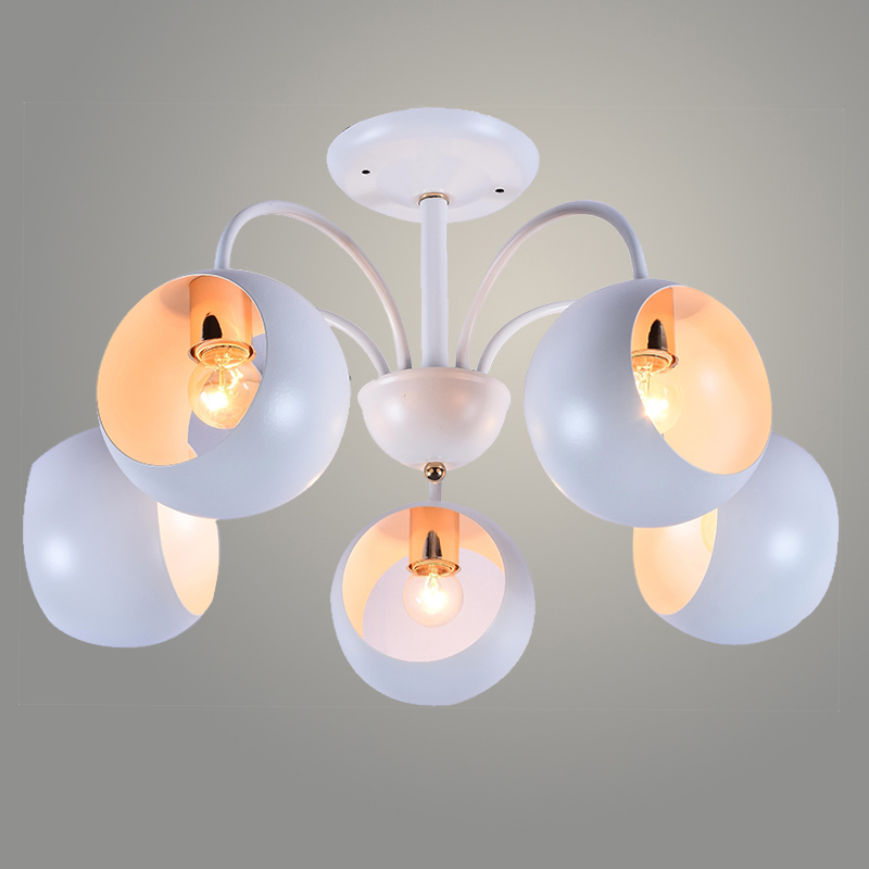 Люстра XA1134/5 WH+FGD белый/золото 5х60W E27 d520 h330