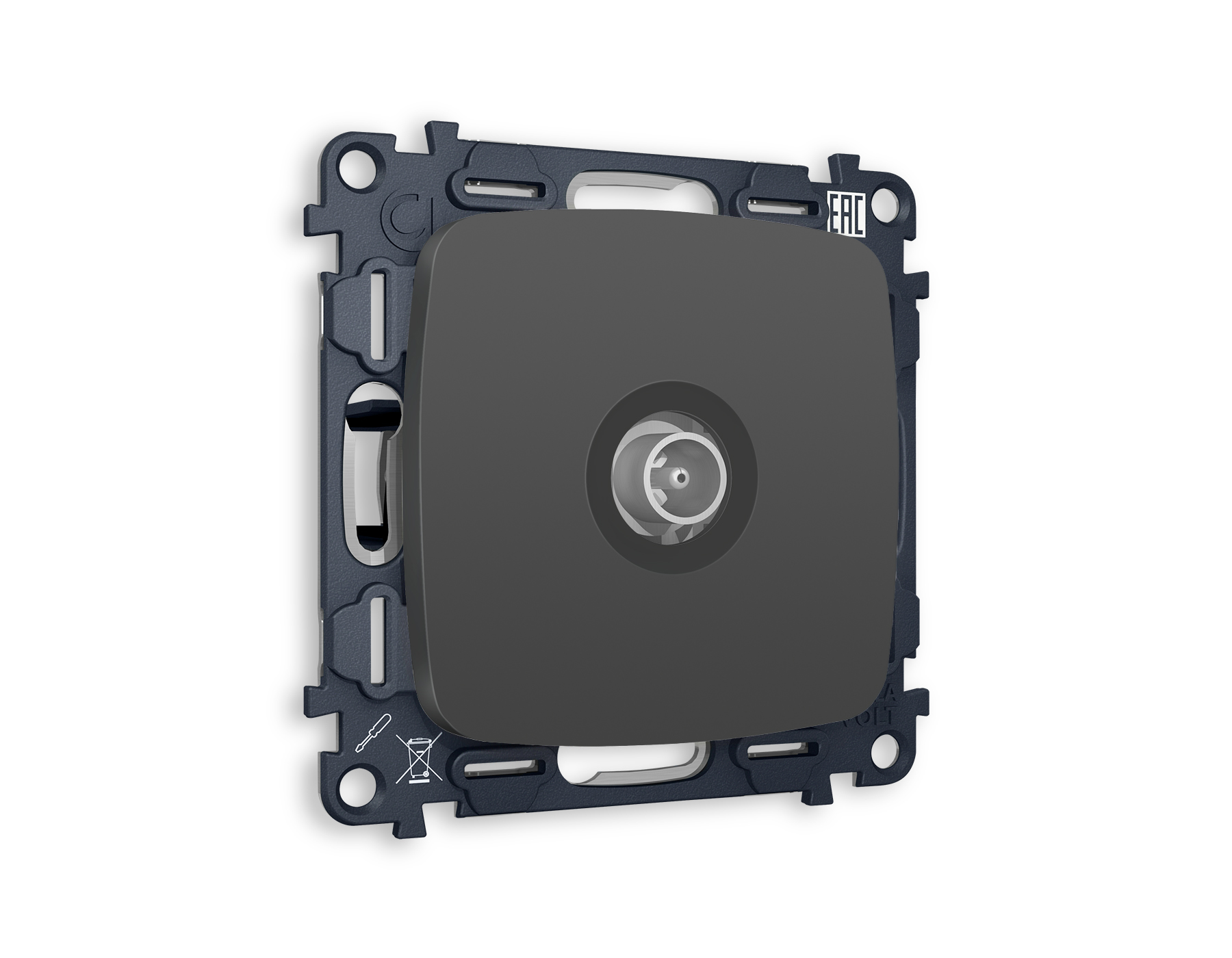 MO913010 Комплект механизма TV розетки оконеч OMEGA Графит мяг/кас 50-870 MHz1dB QUANT(OP9130,VM202)