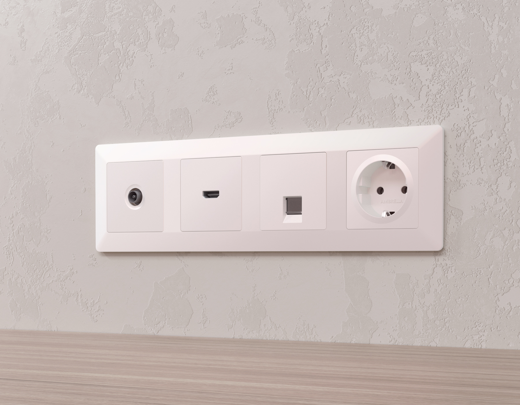 AP2060 Лицевая панель ALFA (Жемчуг) для электрической розетки с/з QUANT