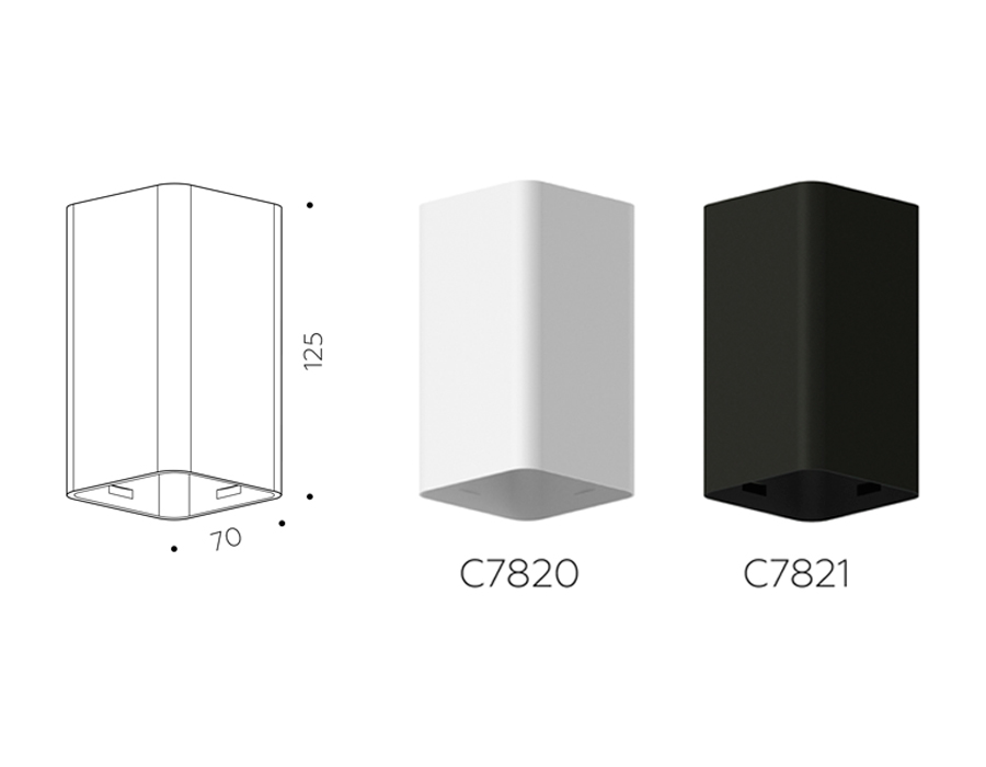 Корпус светильника накладной 70*70mm C7821 SBK черный песок 70*70*H125mm MR16 GU5.3
