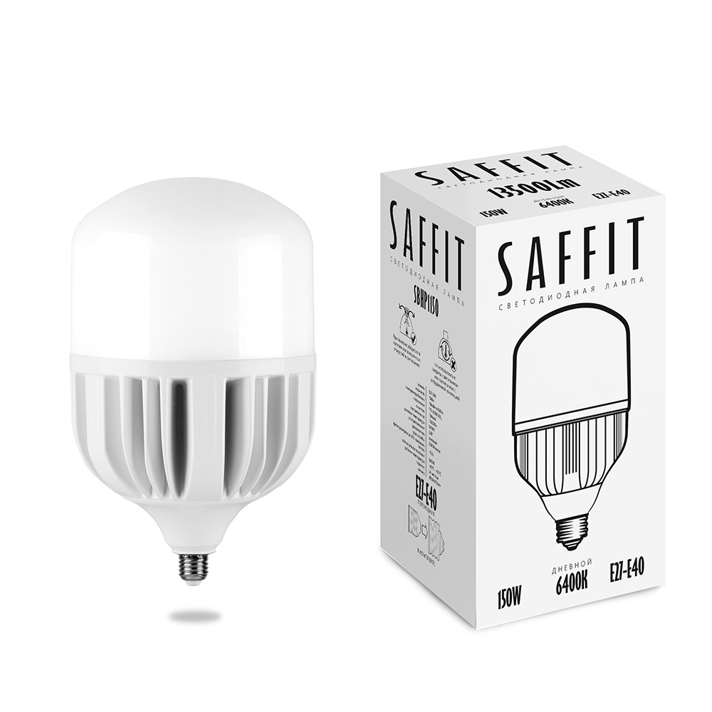 Лампа светодиодная SAFFIT 150W 230V Е27-E40 6400K T160, SBHP1150