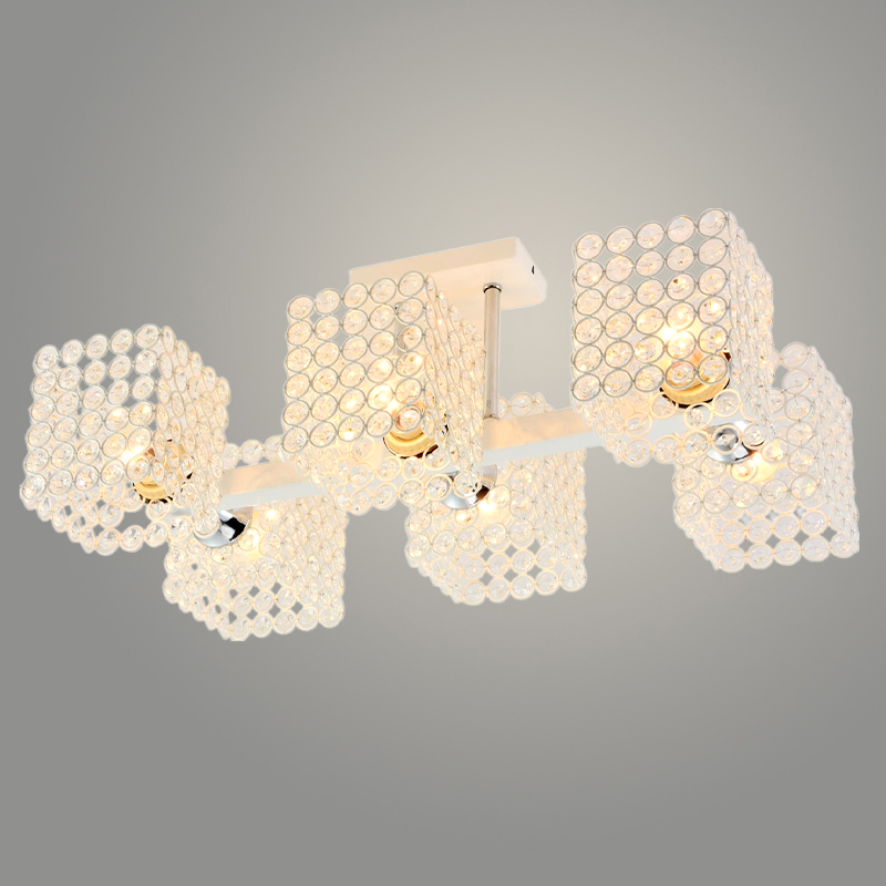 Люстра XA1335/6 WH+CR белый/хром 6х60W E27 d550 h220 crst, HN23