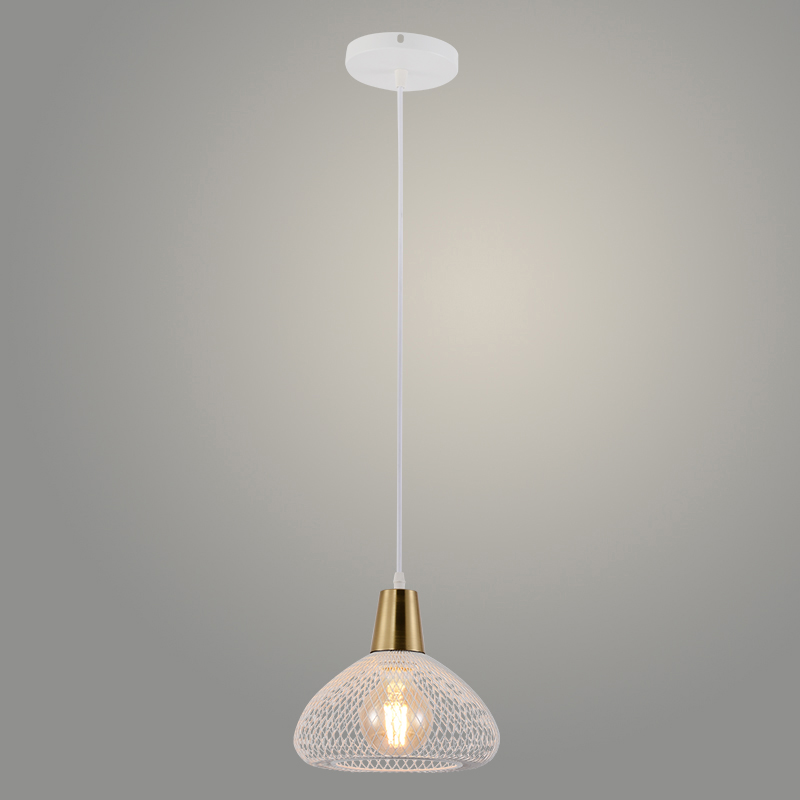 Подвес XA3204/1HQ WH+COPPER белый/медь 1х60W Е27 d225 h1000, HN23