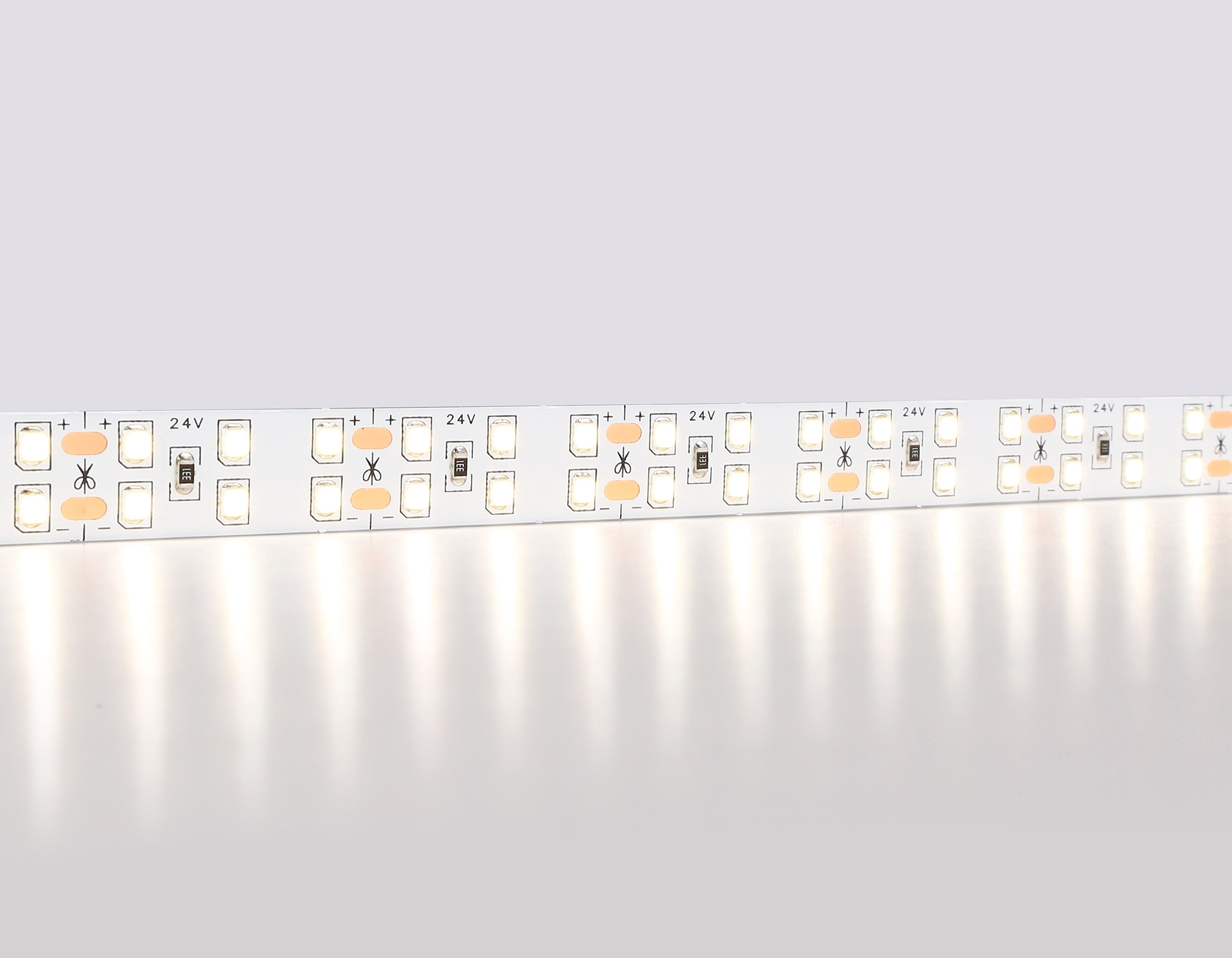 Светодиодная лента AMBRELLA GS3602 2835 204Led/ 20W m/ 24V IP20 4500K/ 5000*14*1.2mm (2 конт.)