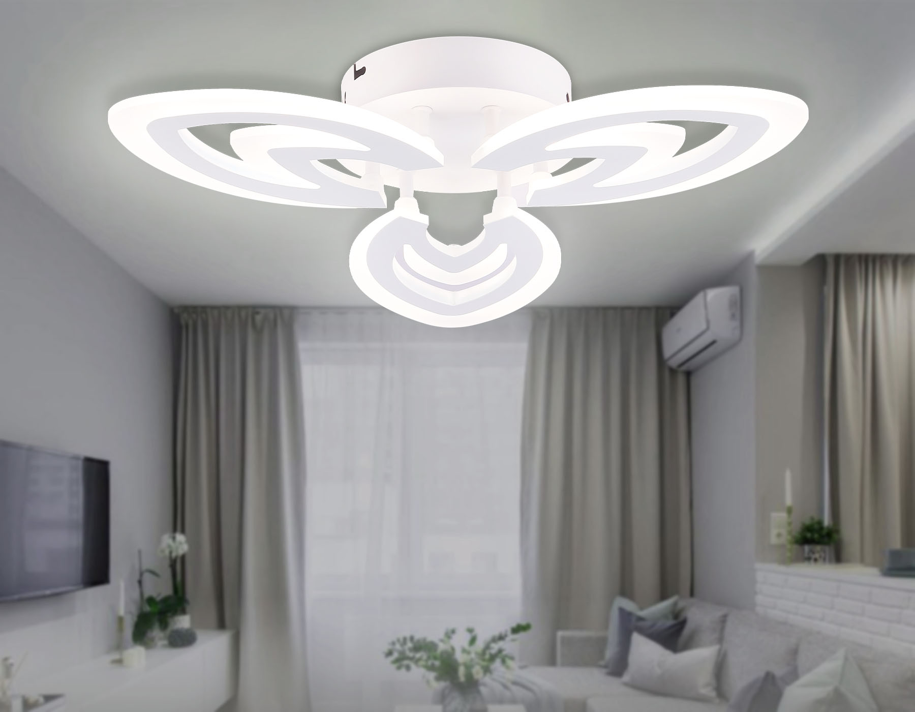 Светильник Ambrella FA4545/3 WH белый 3000K-6400K 38W 425*385*75 (ПДУ ИК)