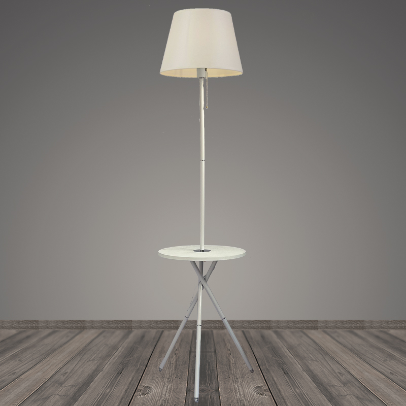 Торшер со столиком T2068 WT белый/бежевый абажур 1x40W E27 h1600, BTH