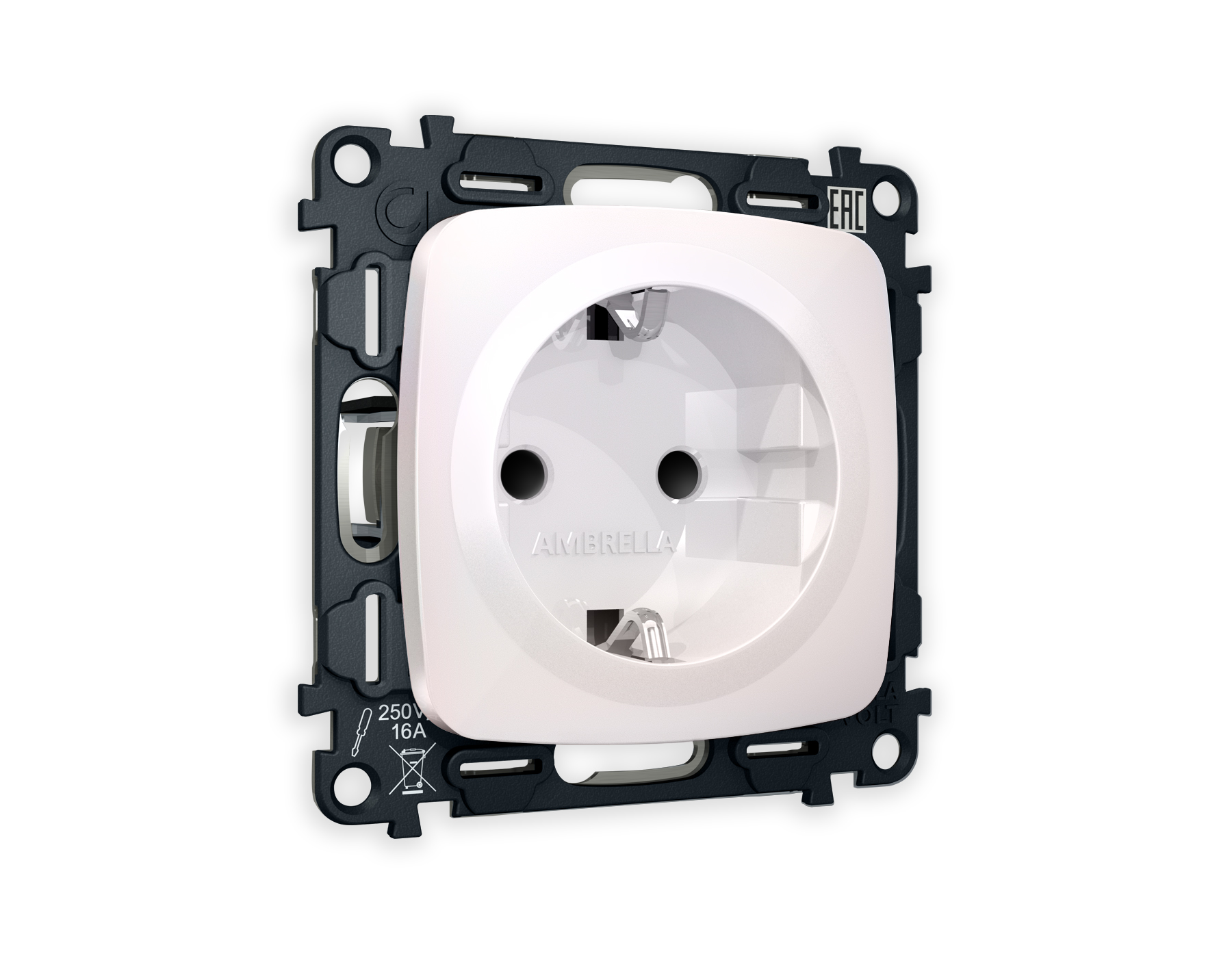 MO207010 Комплект механизма электрической розетки OMEGA Жемчуг с/з с шторками QUANT (OP2070, VM141)