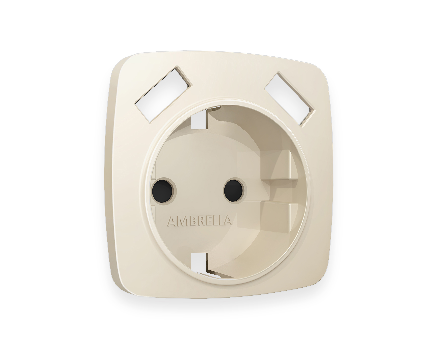 OP3290 Лицевая панель OMEGA (Бежевый матовый) для электр розетки с/з со шторками 2USB тип A+A QUANT