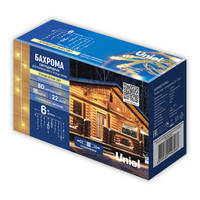Бахрома светодиодная со статическим свечением Uniel ULD-B6006-080/STK WARM WHITE IP44 6м 80 светод.