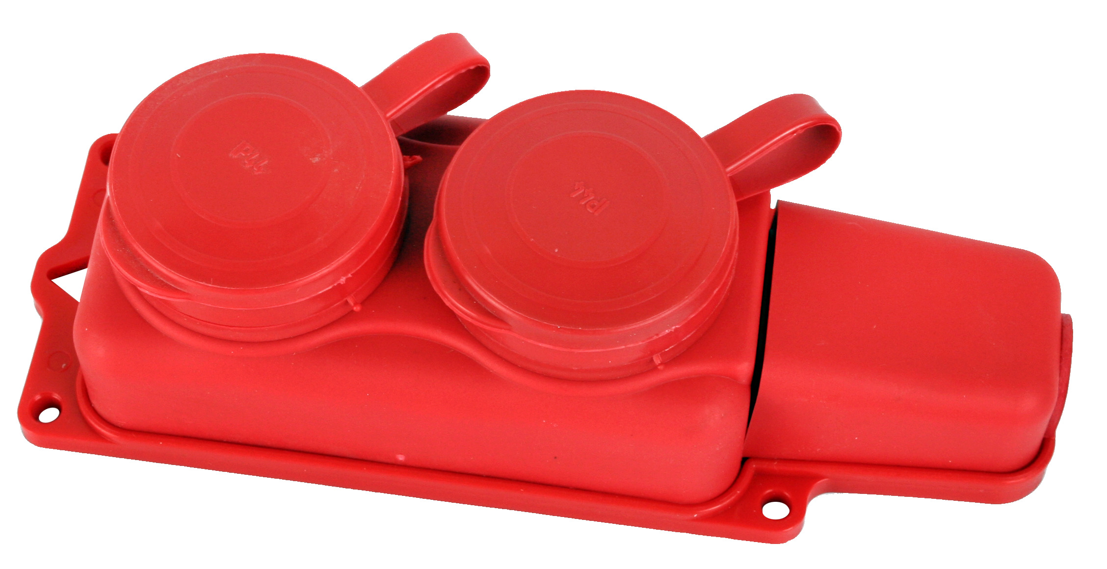 Volsten Sb1-M2Z Red, колодка каучоковая штепсельная IP44 2 мест Красная с землей (Модель РП 16-232)