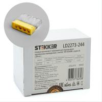 Клемма монтажная STEKKER LD2273-244 4-проводная для 1-жильного проводника, с пастой  (100)