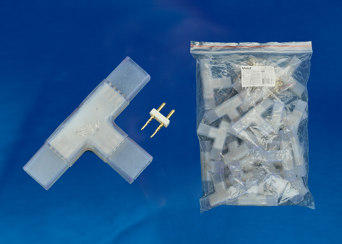 Соединитель Т-образный для лент ULS-N21 NEON 220В UTC-K-32/N21 CLEAR 025 POLYBAG 8*16мм
