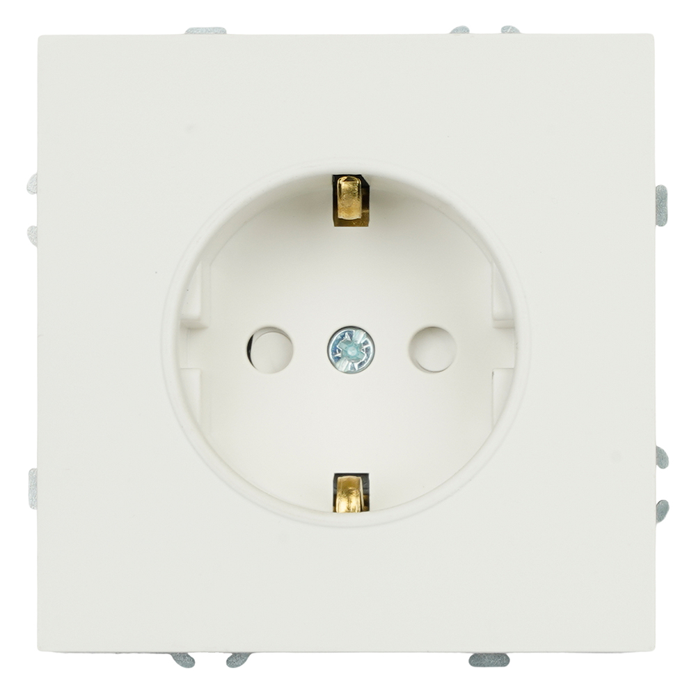 Розетка 1-местная с з/ш, с/з (механизм), СЗК, 250В, 16А, серия Эмили, RST16-5110-01ZK, белый фарфор,