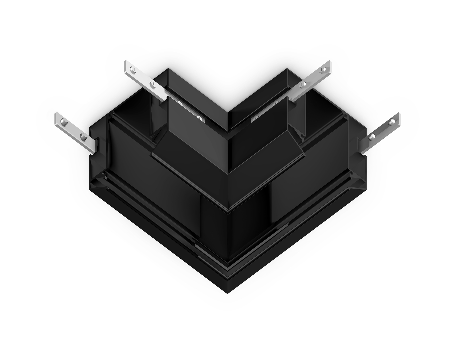 Коннектор угловой для корпуса в натяжной потолок Magnetic 220V GL1043 BK черный 100*100*61