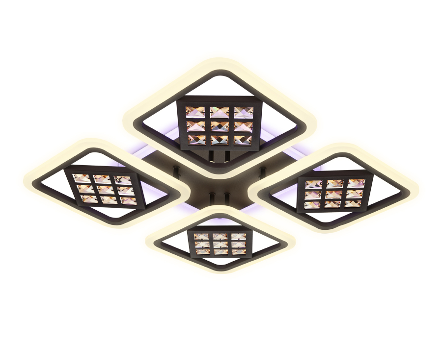 Светильник Ambrella FA287/4 CF/TI кофе/янтарь 116W 750*750*80 (ПДУ РАДИО 2.4G)