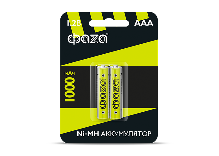 Аккумулятор ФАZА HR03-1000-B2 AAA 1000мАч Ni-MH BL-2 (2/20)