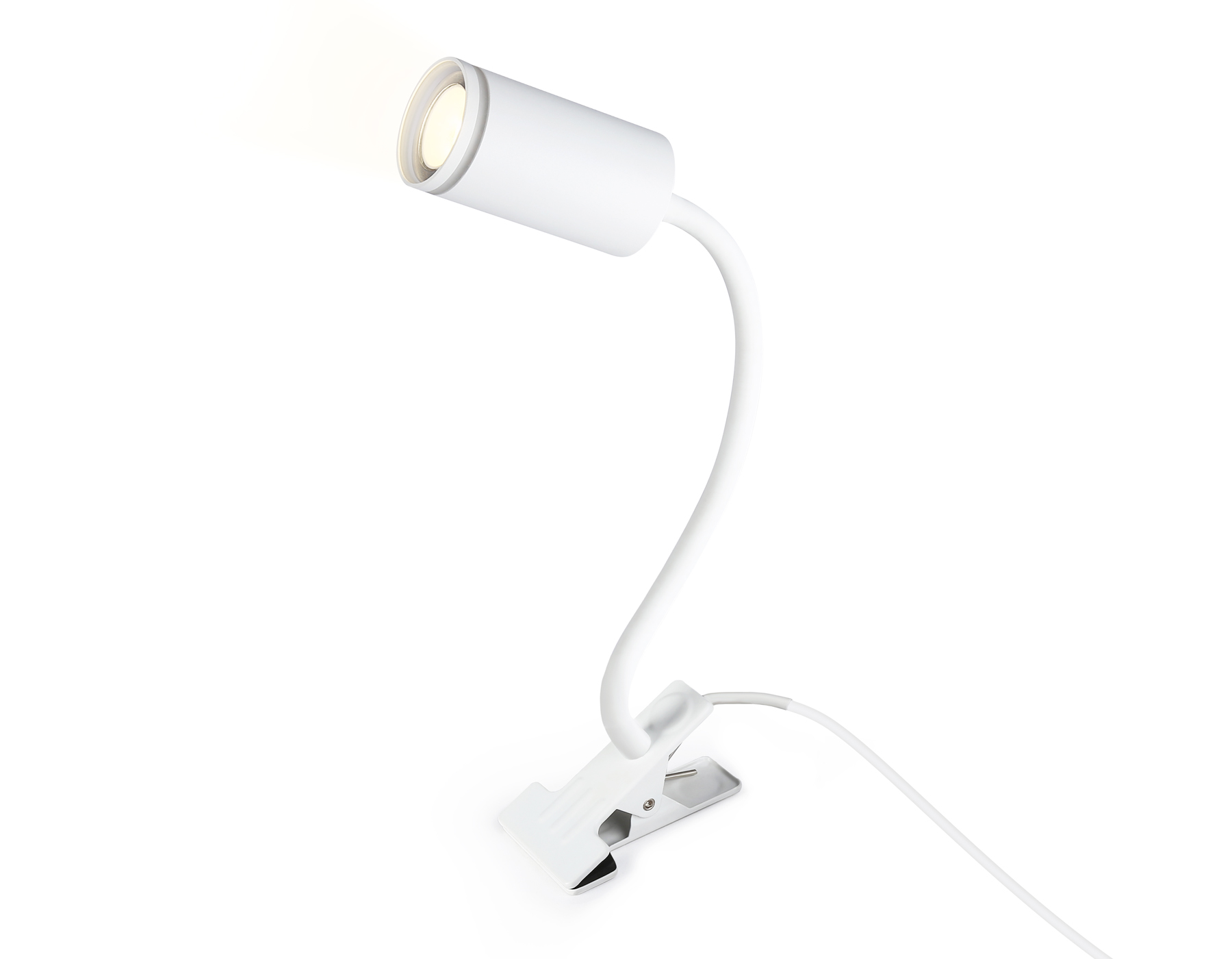 Светильник настольный AMBRELLA FW2467 WH белый GU10 max 12W D55*L100*H300 прищепке с выкл.