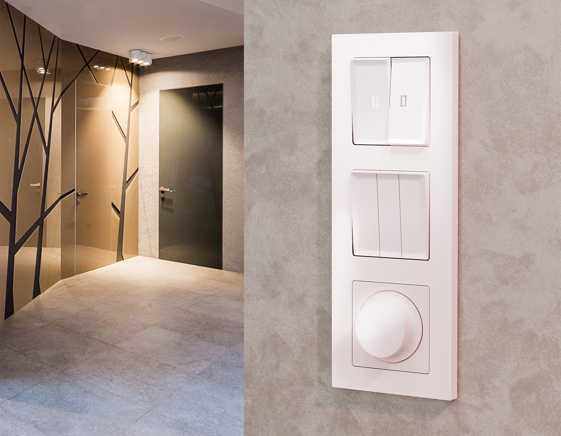 MA204015 Комплект механизма 2-кл выкл с подсветкой 5600K ALFA Жемчуг QUANT (AP2040,VM115,G14W)