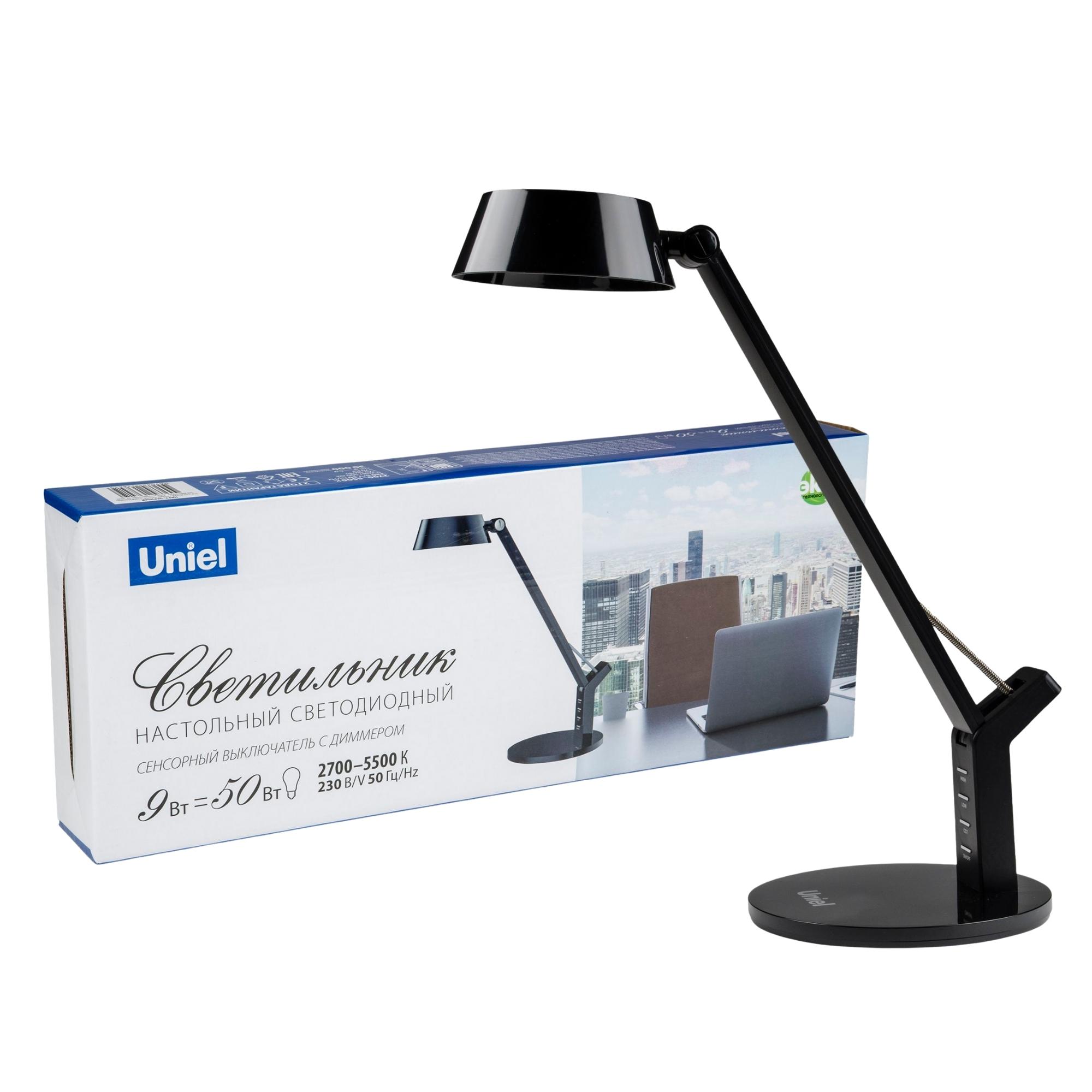 Светильник настольный UNIEL TLD-570 Black/LED/500Lm/2700-5500K/Dimmer