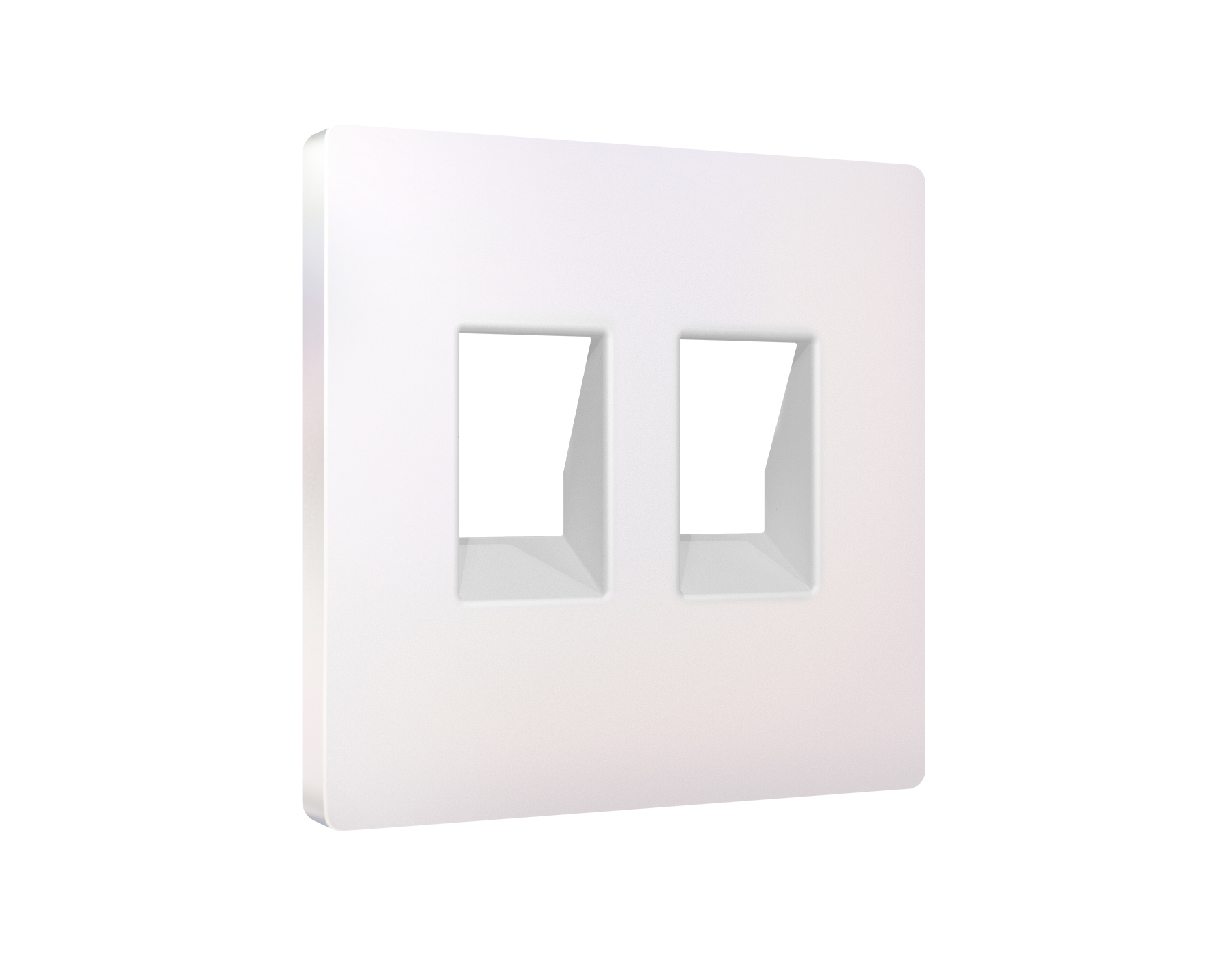 AP2121 Лицевая панель ALFA (Жемчуг) для компьютерной/телефонной двойной розетки RJ-45/RJ-11 QUANT