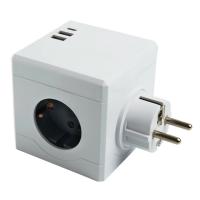 Сетевой разветвитель STEKKER ADP16-33-21 3-х местный, 250В,16A, 2хUSB A+Type C, 16А, белый