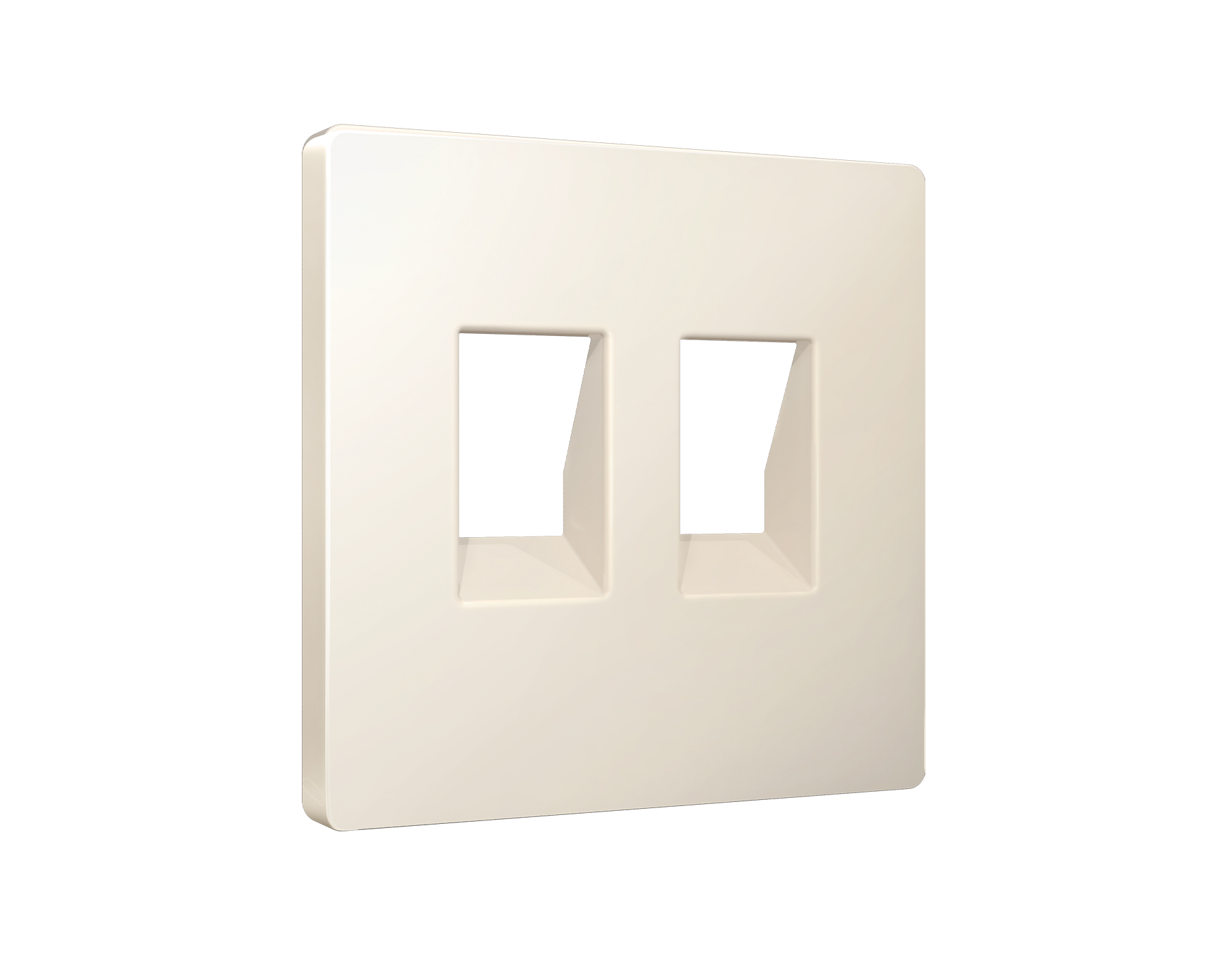 AP3321 Лицевая панель ALFA (Бежевый матовый) для компьютерной/телефонной двойной розетки RJ-45/RJ-11