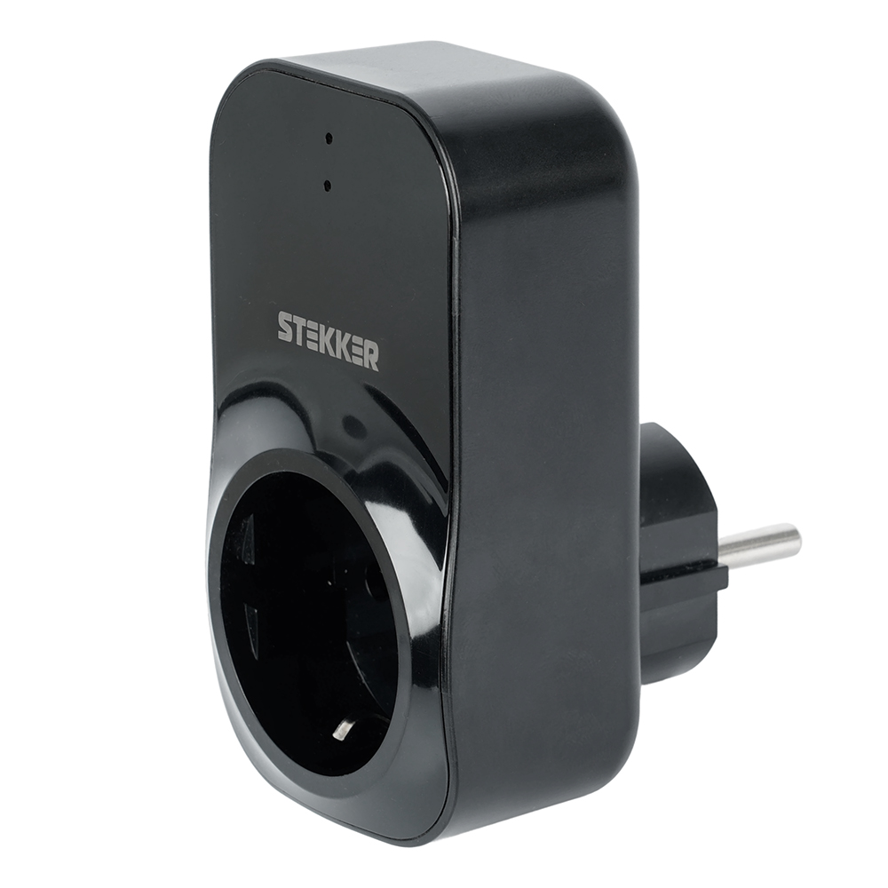 Реле напряжения для розетки   VP-100B-3M, 230В, 16A,черный/серый