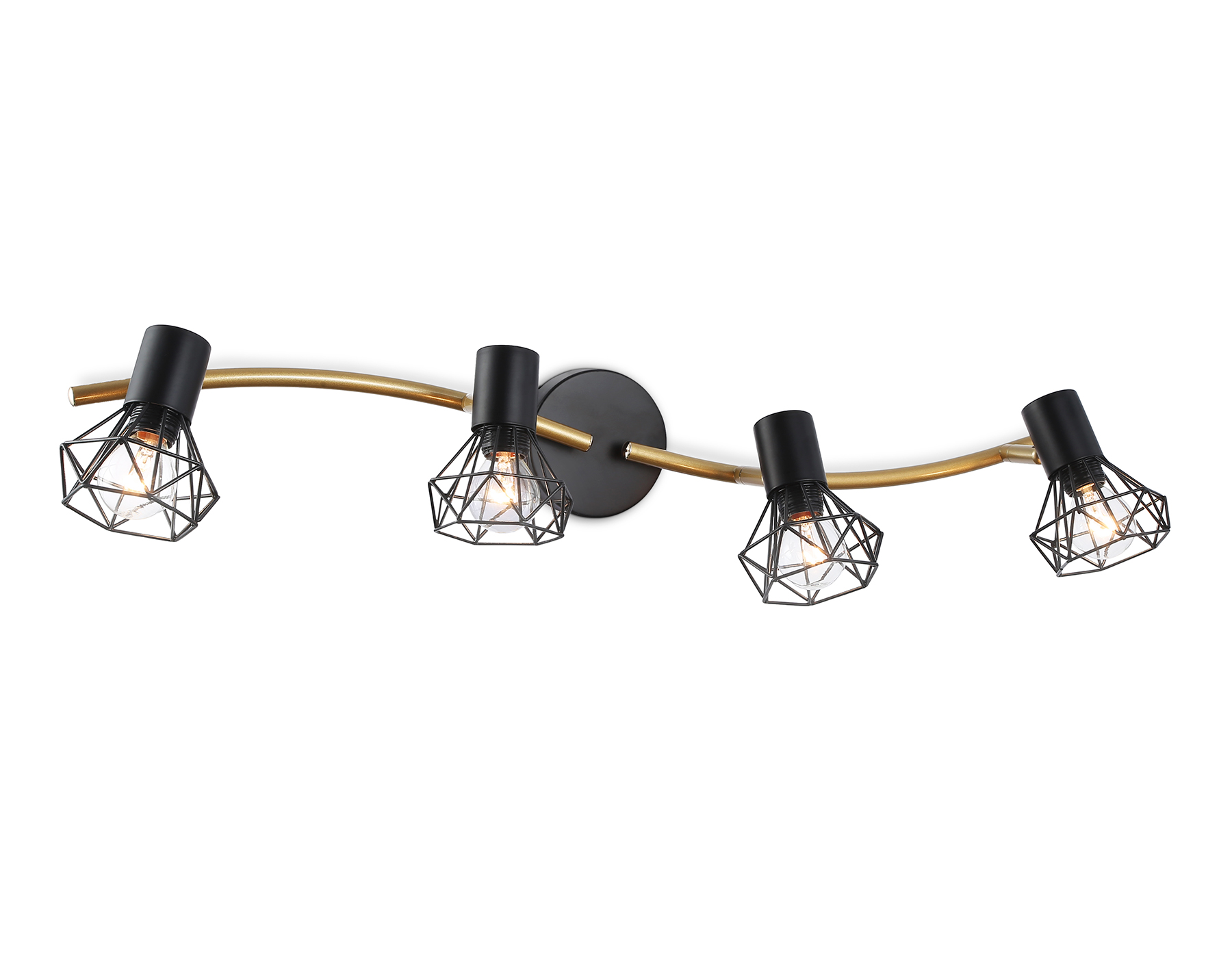 Настенно-потолочный спот в стиле лофт AMBRELLA TR8658/4 BK/GD черный/золото E14/4 max 60W
