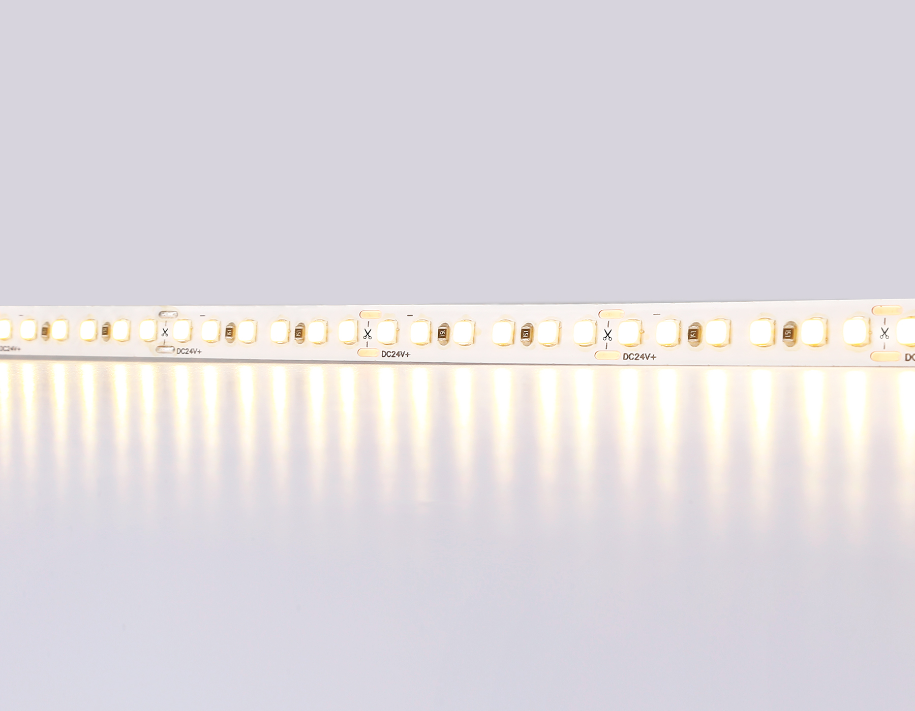 Светодиодная лента AMBRELLA GS3201 2835 180Led/ 14.4W m/ 24V IP20 3000K/ 5000*8*1.2mm (2 конт.)