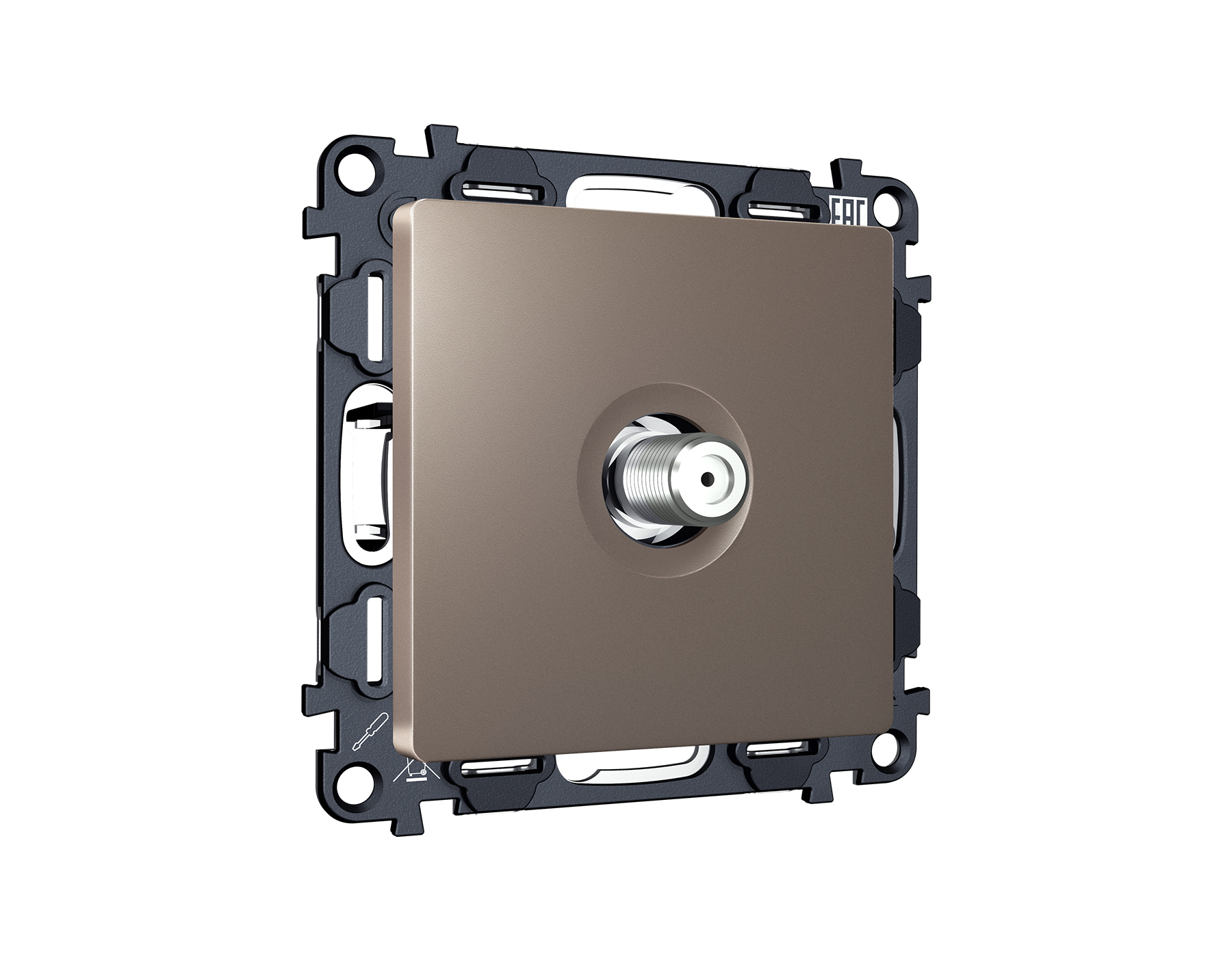 MA643050 Комплект механизма TV розетки SAT 5-2400MHz 3.5dB ALFA Темная бронза матовый QUANT (AP6430,