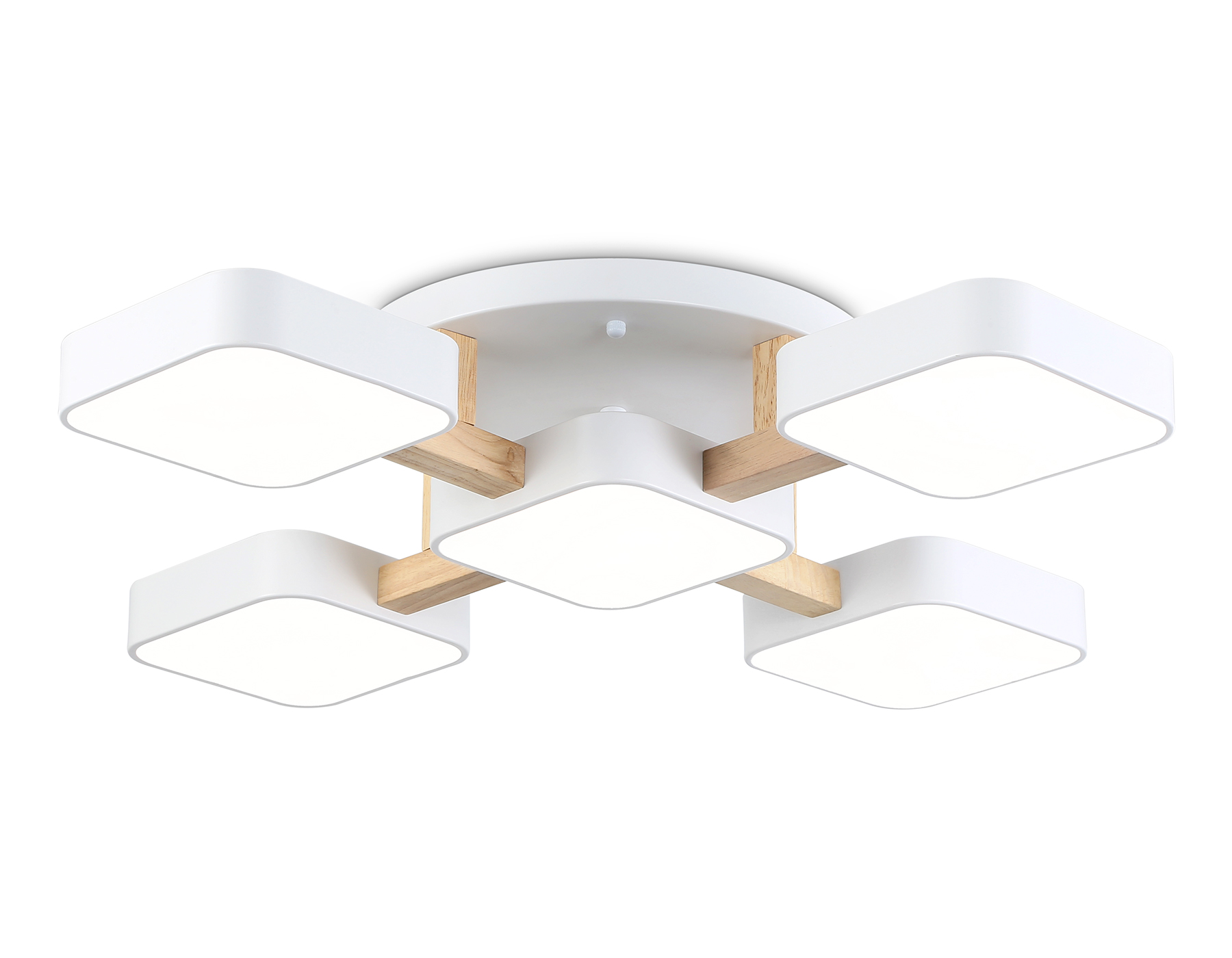 Светильник светодиодный AMBRELLA FL4881/5 WH/WD белый/дерево 90W 3000-6000K 675*675*110 (без ПДУ)