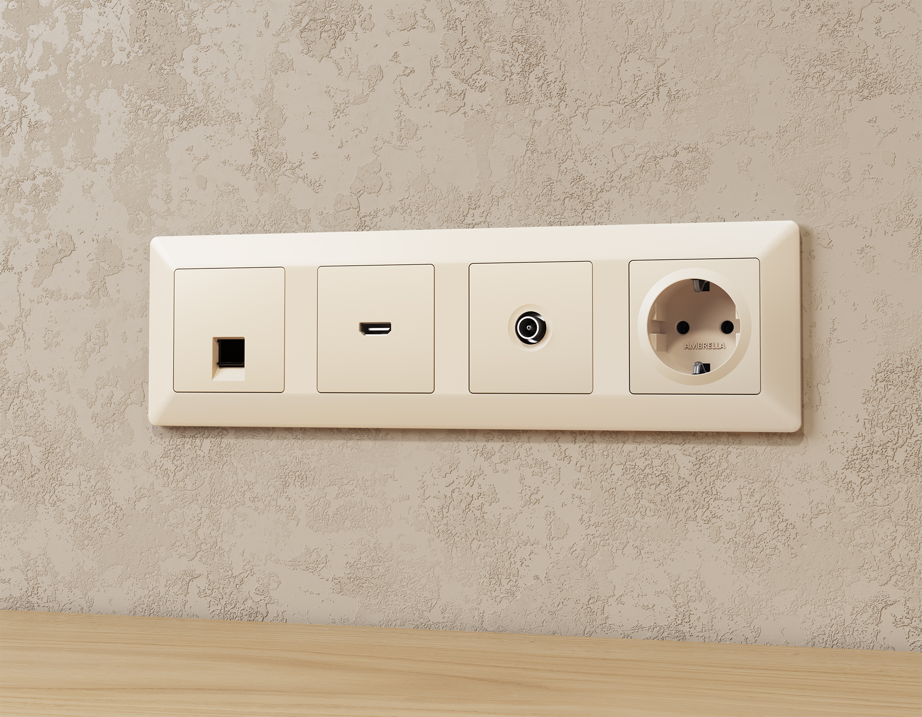 MA333030 Комплект механизма TV розетки прох ALFA Бежевый матовый 5-1000 MHz 4dB QUANT (AP3330,VM211)