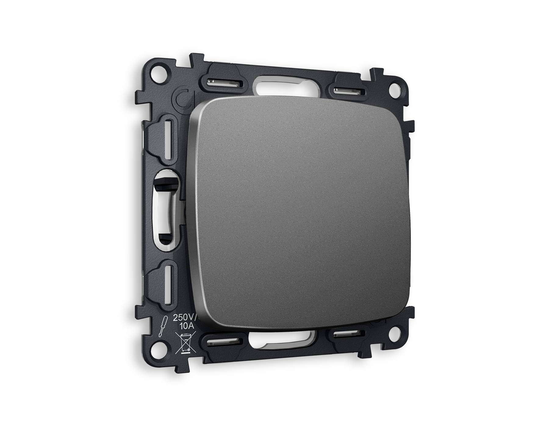 MO651030 Комплект механизма 1-кл перекрестного выкл OMEGA Антрацит серый QUANT (OP6510,VM112)