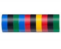 Изоляционная лента STEKKER 0,13*19мм, 100м., комплект 10 штук, мультиколор, INTP01319-100