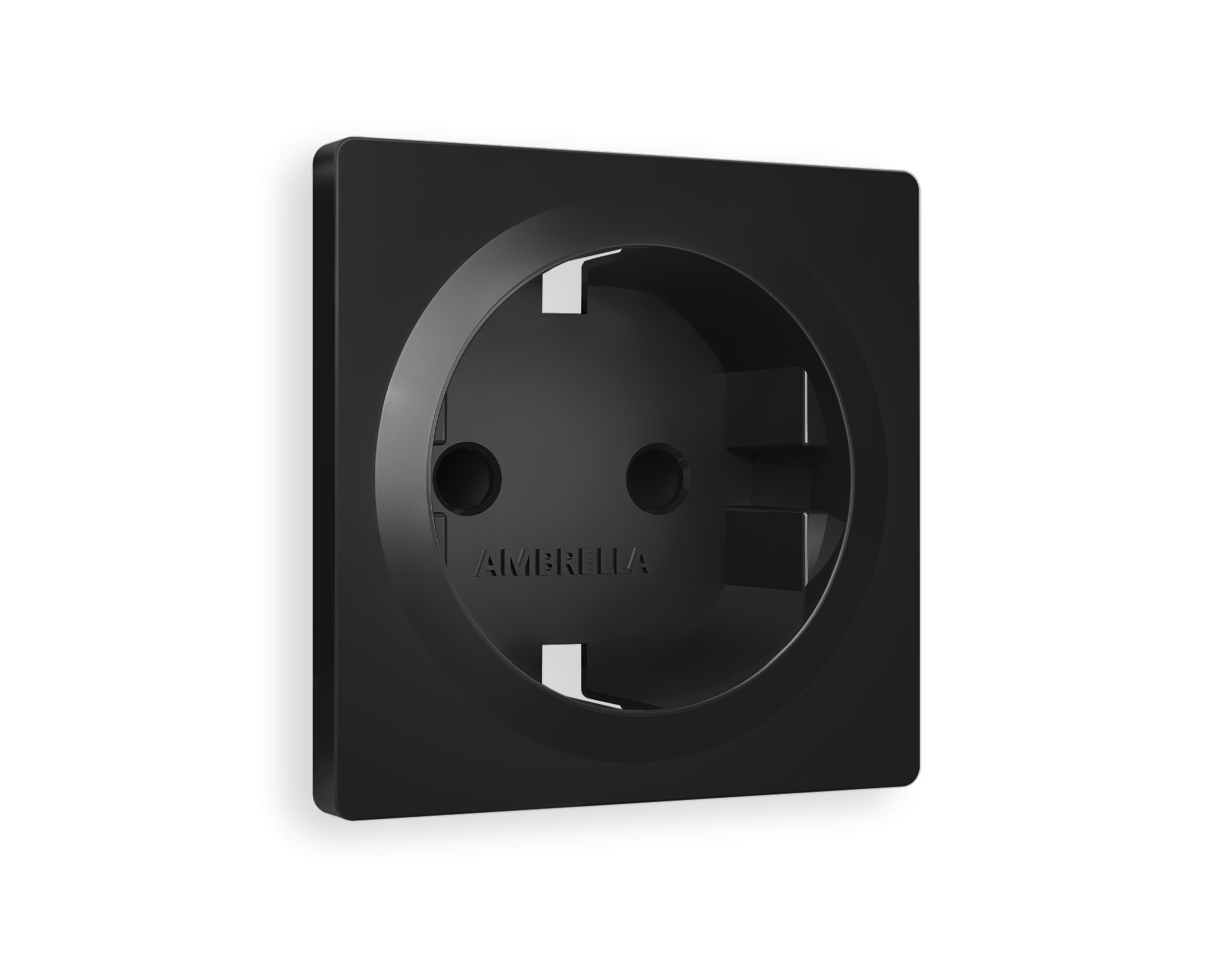 AP8070 Лицевая панель ALFA (Черный матовый) для электрической розетки с/з и шторками QUANT