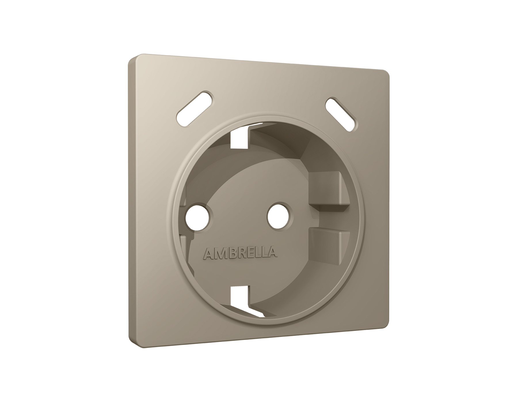 AP3705 Лицевая панель ALFA (Серо-бежевый матовый) для электрической розетки с/з со шторками 2USB C+C